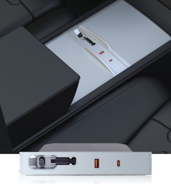 meryll USB-Hub für Tesla Model Y 2025 – Multifunktionaler Anschlussverteiler