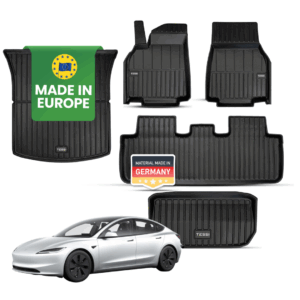 meryll 5-teiliges Premium Gummimattenset für Tesla Model 3 Highland – Nachhaltiges Recycling-Material